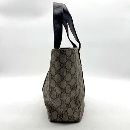 Gucci Tote Toile GG Beige et Cuir Brun - profil, épaisseur du cabas