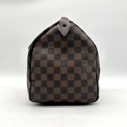 Louis Vuitton Speedy 30 Toile Damier Ebène - vue d'un bout, extrémité du sac