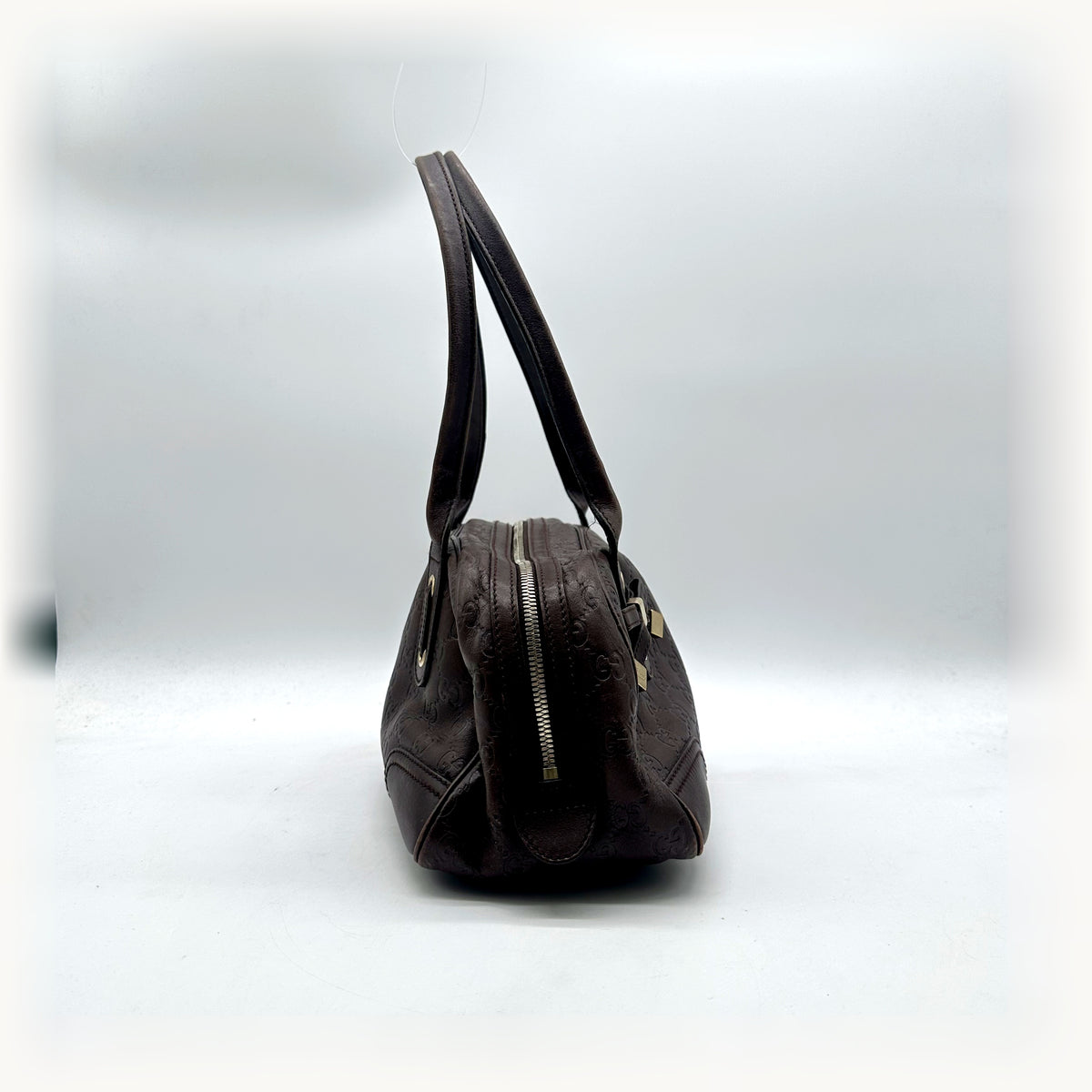 Gucci Bowling Cuir Guccissima Marron - profil, flanc du sac