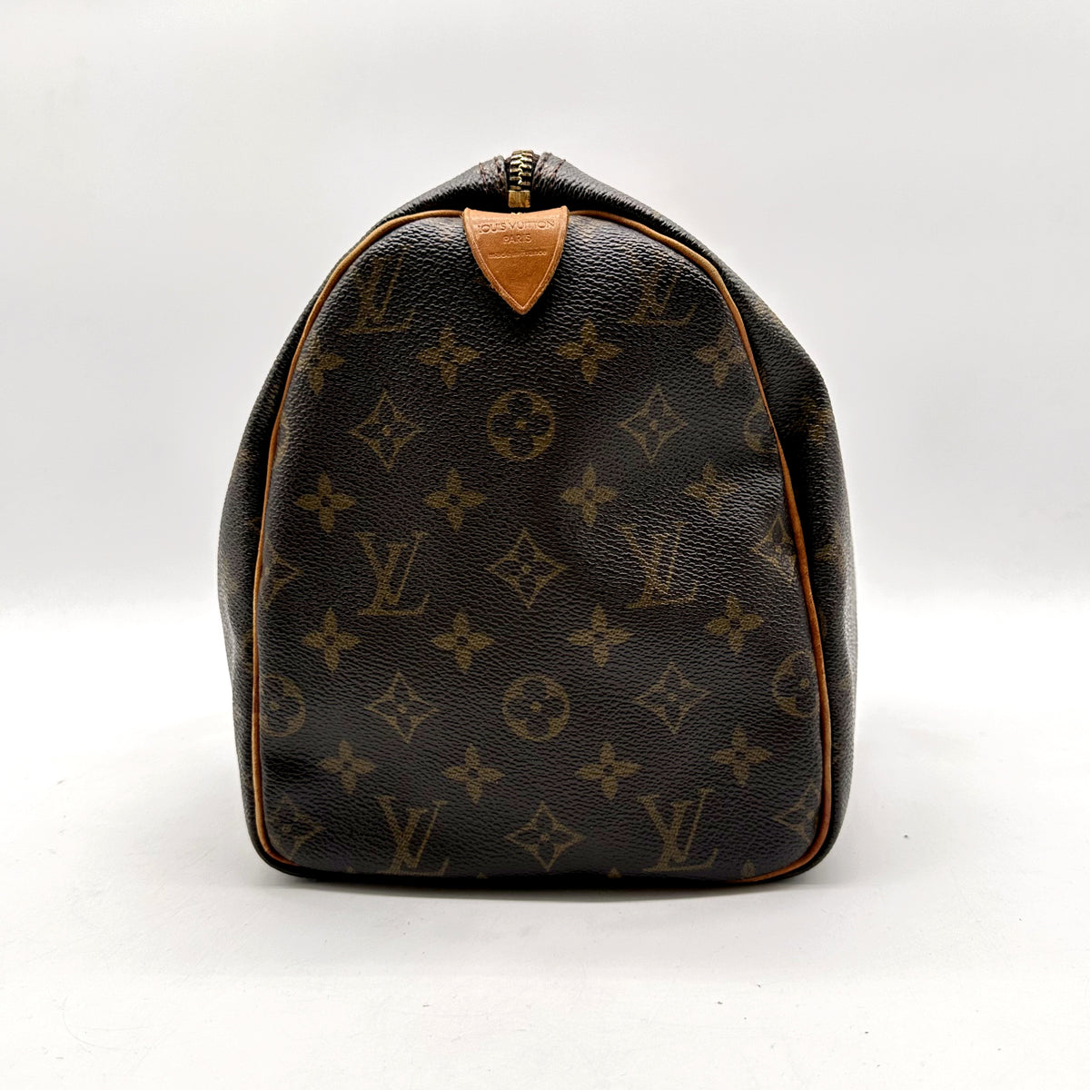 Louis Vuitton Speedy 30 Toile Monogram - vue de profil, flanc arrondi