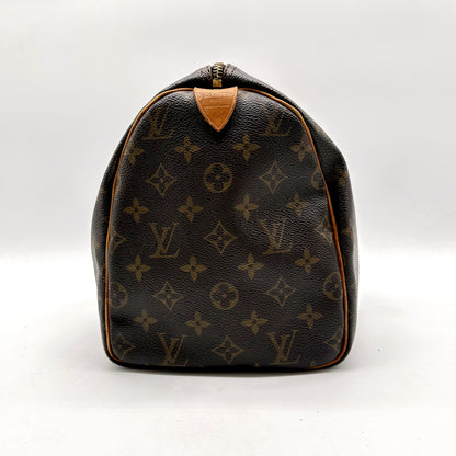 Louis Vuitton Speedy 30 Toile Monogram - vue de profil, flanc arrondi