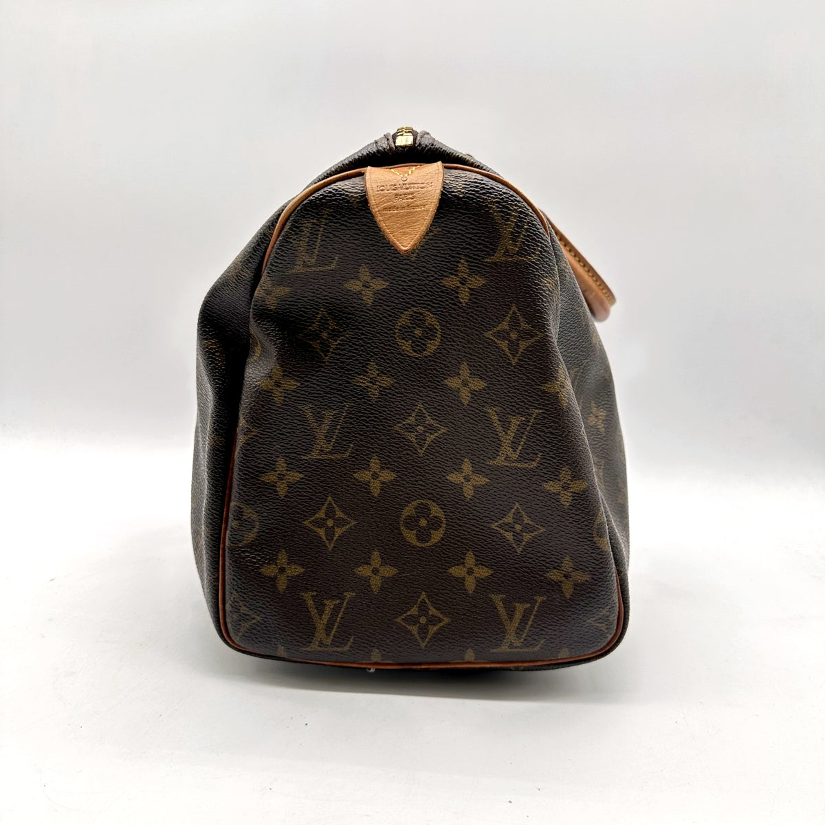 Louis Vuitton Speedy 30 Toile Monogram - vue de profil, flanc arrondi
