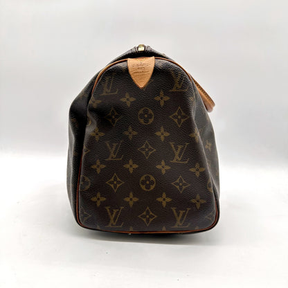 Louis Vuitton Speedy 30 Toile Monogram - vue de profil, flanc arrondi