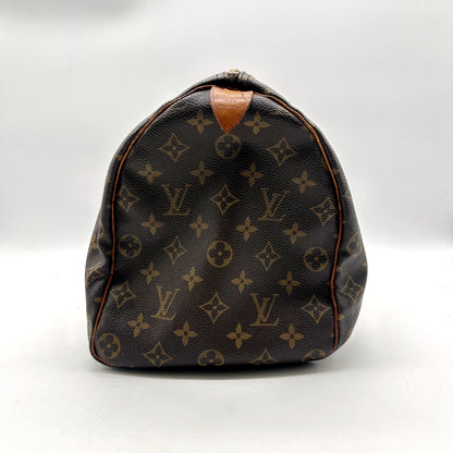 Louis Vuitton Speedy 35 Toile Monogram - vue de profil, flanc arrondi