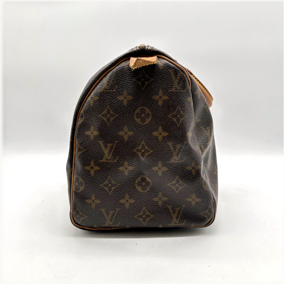 Louis Vuitton Speedy 30 Toile Monogram - vue de profil, flanc arrondi