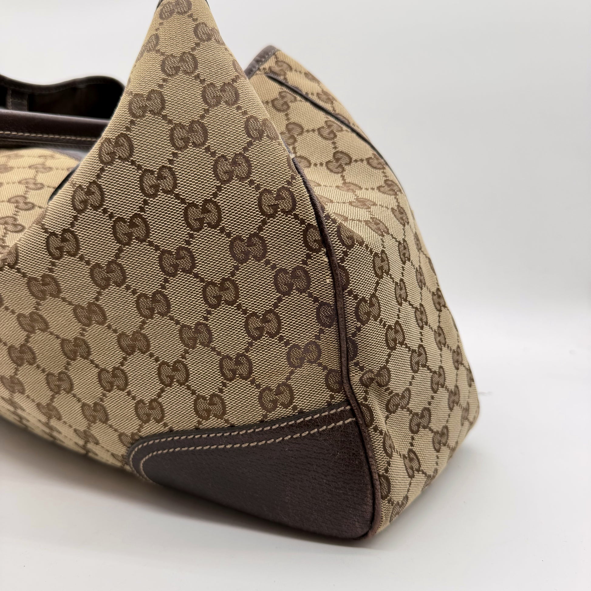 Gucci Princy Tote toile GG beige - vue trois quarts