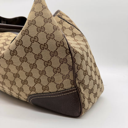 Gucci Princy Tote toile GG beige - vue trois quarts