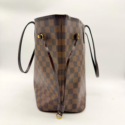 Louis Vuitton Neverfull MM toile Damier Ebene - profil et soufflet lateral