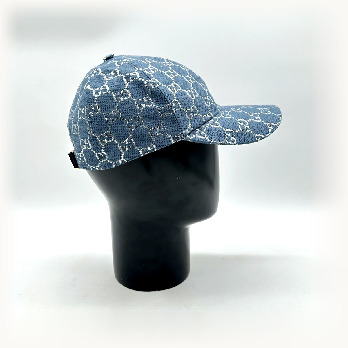 Gucci Casquette Toile GG Bleue - vue de trois quarts arrière