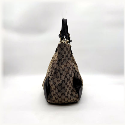 Gucci Hobo Toile GG et cuir marron - côté opposé