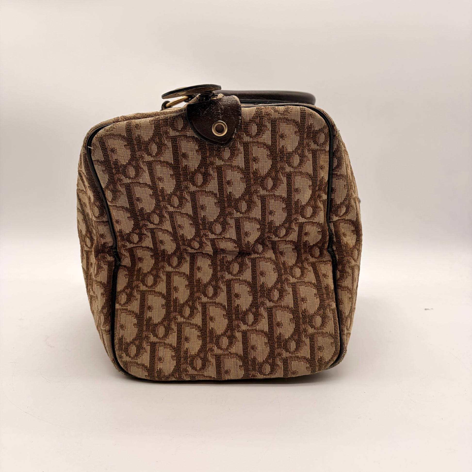 Dior Boston 30 Toile Oblique Marron - vue profil