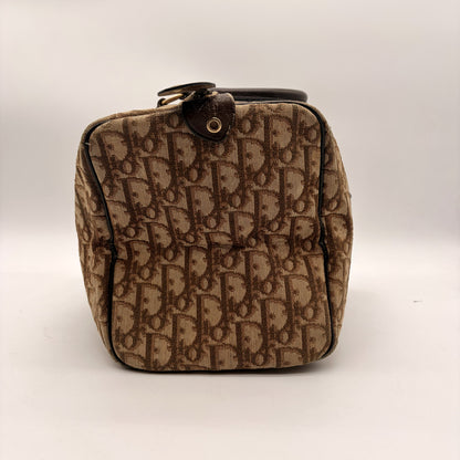 Dior Boston 30 Toile Oblique Marron - vue profil