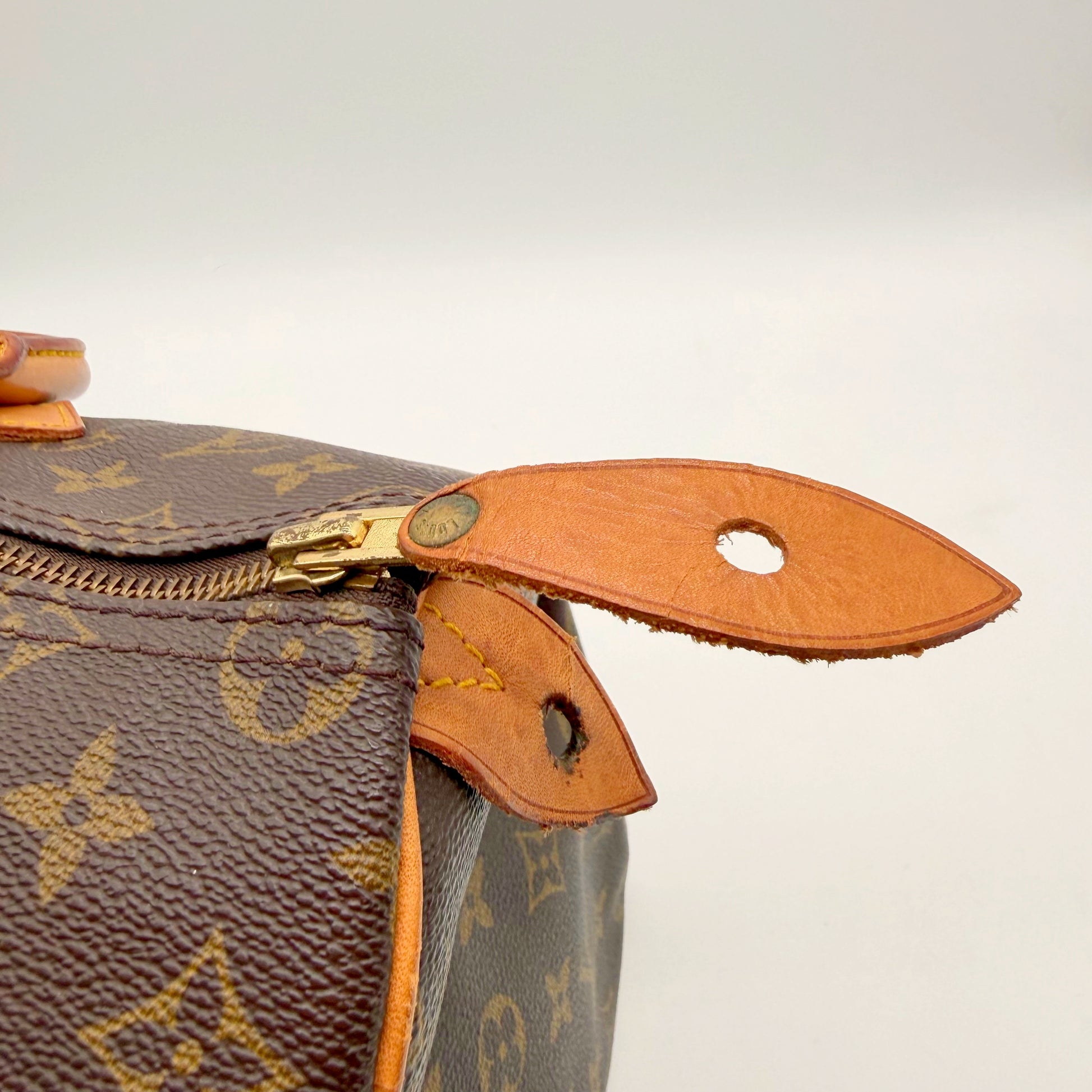 Louis Vuitton Speedy 35 toile Monogram - tirette en cuir et zip