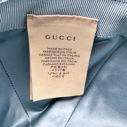 Gucci Casquette Toile GG Bleue - détail de l'étiquette intérieure et de la doublure