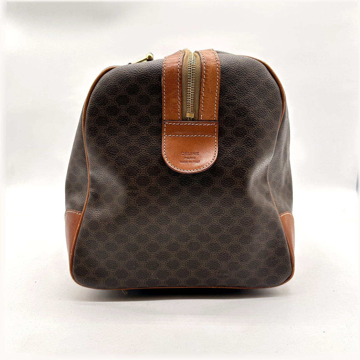 Céline Boston Toile Macadam Brun - vue de l'autre bout du sac