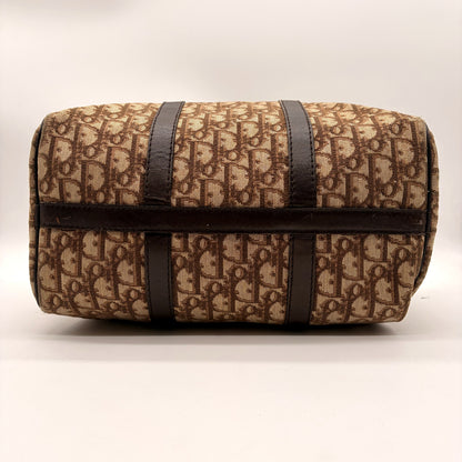 Dior Boston 30 Toile Oblique Marron - vue dessous