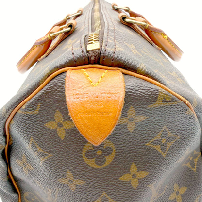 Louis Vuitton Speedy 35 – détail patch cuir latéral