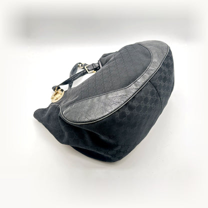Gucci Hobo Toile GG Noir - vue en angle opposé