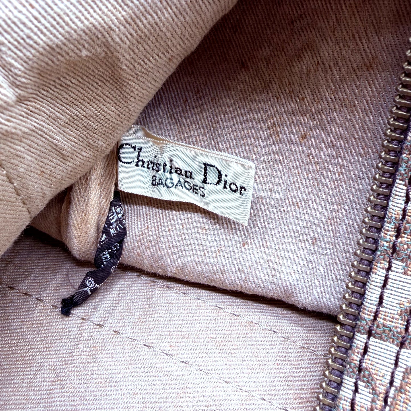 Dior Boston 30 Toile Oblique Marron - étiquette Christian Dior Bagages