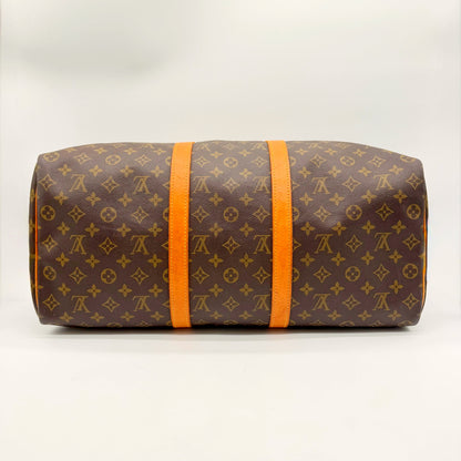 Louis Vuitton Keepall 50 toile Monogram - dessous du sac et sangles en cuir