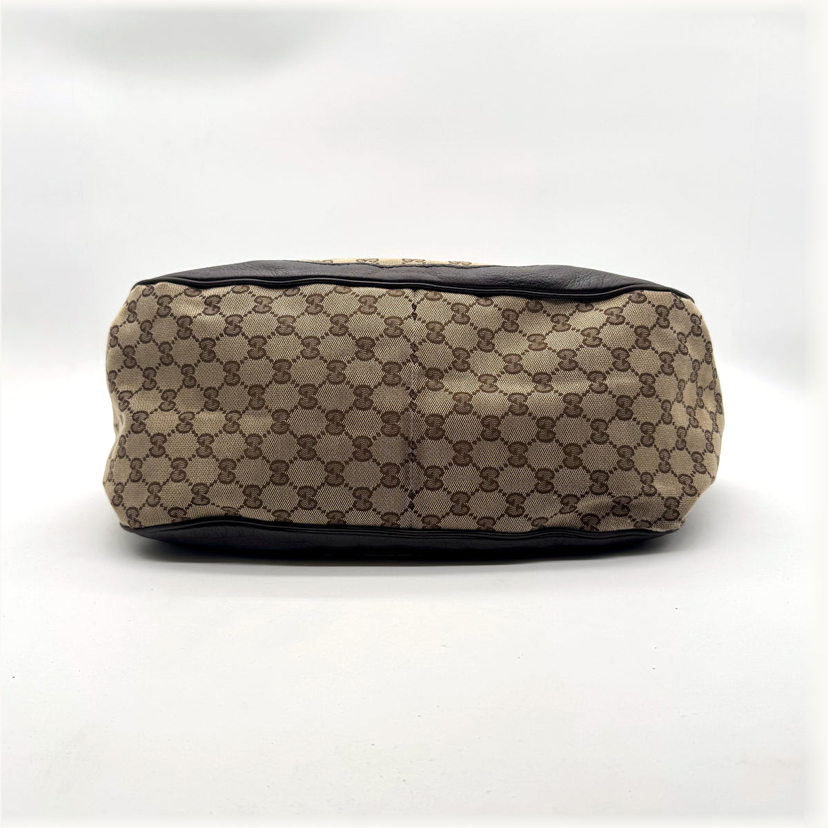 Gucci Hobo Toile GG et cuir marron - fond