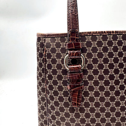 Céline Cabas Toile Jacquard Brun - détail de l'attache opposée