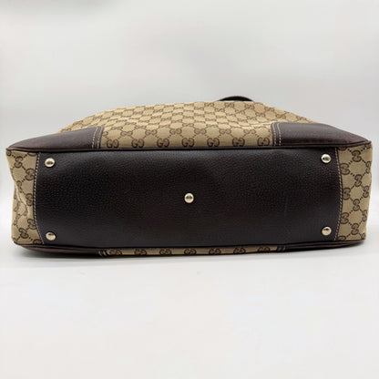 Gucci Princy Tote toile GG beige - base en cuir