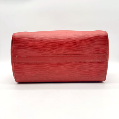 Louis Vuitton Speedy 25 Cuir Épi Rouge - vue du dessous, fond du sac