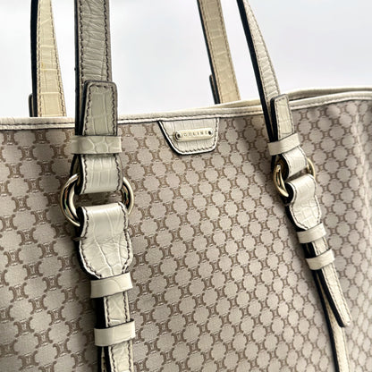 Céline Tote Toile Macadam Écru - détail des attaches d'anses et des anneaux