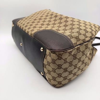 Gucci Princy Tote toile GG beige - dessous et pieds metal