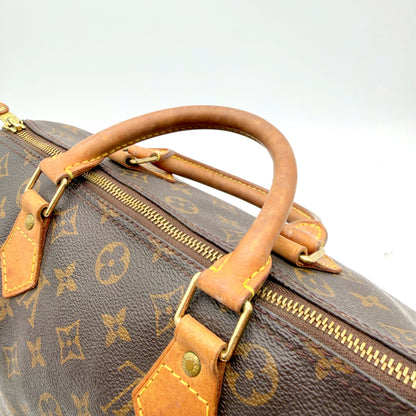 Louis Vuitton Speedy 30 toile Monogram - anses et attaches vues du second côté