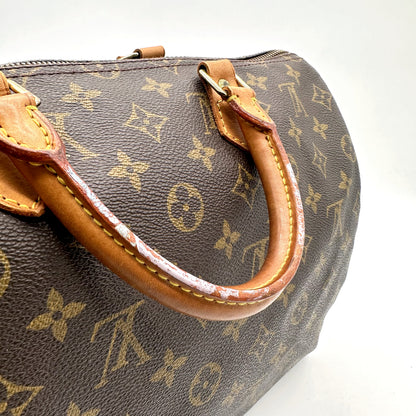 Louis Vuitton Speedy 35 Toile Monogram - détail d'une anse et de son attache