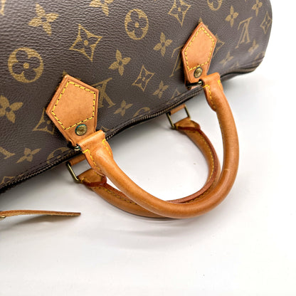 Louis Vuitton Speedy 35 toile Monogram - vue de dessus, anses et fermeture