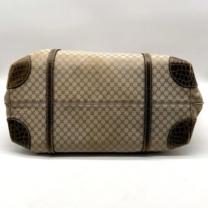Céline Tote Toile Macadam Beige - vue du dessous, base et coins de cuir
