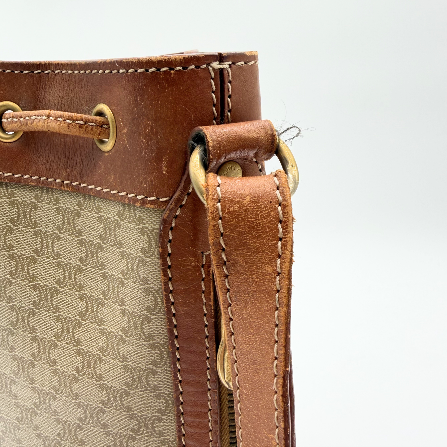 Céline - Seau Macadam Blanc Vintage