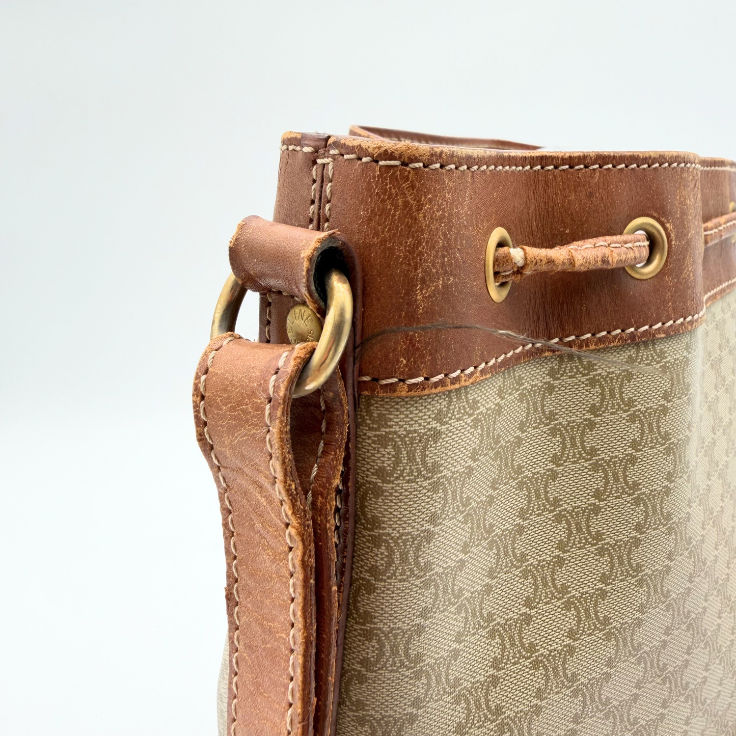 Céline - Seau Macadam Blanc Vintage