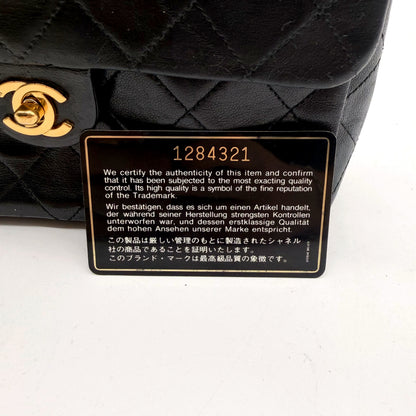 Chanel Mini Square Single Flap Cuir d'agneau Noir - détail de la carte d'authenticité
