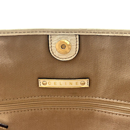 Céline Tote Toile Macadam Écru - intérieur, poche à pression et plaque Céline