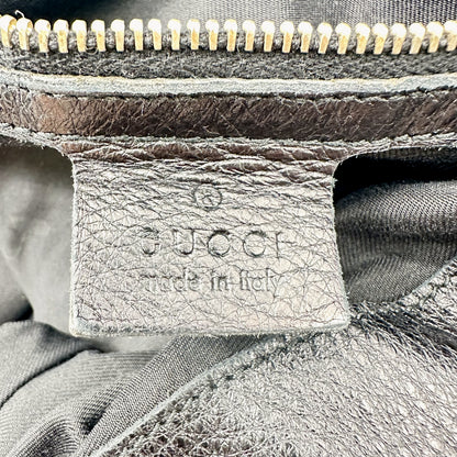 Gucci Hobo Toile GG Noir - intérieur, patte de cuir Gucci
