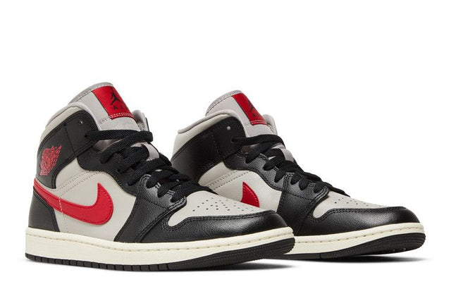 Air Jordan 1 Mid Black College Grey Gym Red