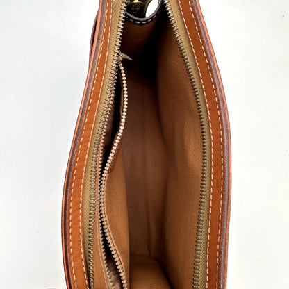 Céline Pochette Toile Macadam - intérieur ouvert, doublure en cuir caramel