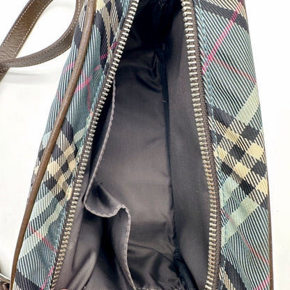 Burberry Sac bandoulière Toile Check Bleue - intérieur ouvert, doublure sombre