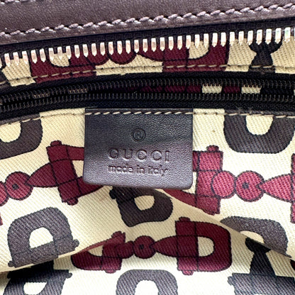 Gucci Bowling Cuir Guccissima Marron - intérieur, poche zippée et patte Gucci