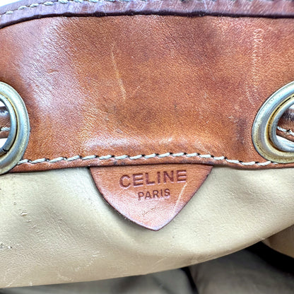 Céline Seau Toile Macadam Beige - détail de la patte de cuir intérieure