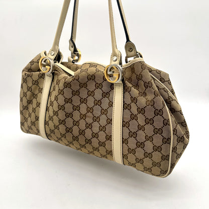 Gucci Cabas Toile GG Beige - vue de trois quarts opposée