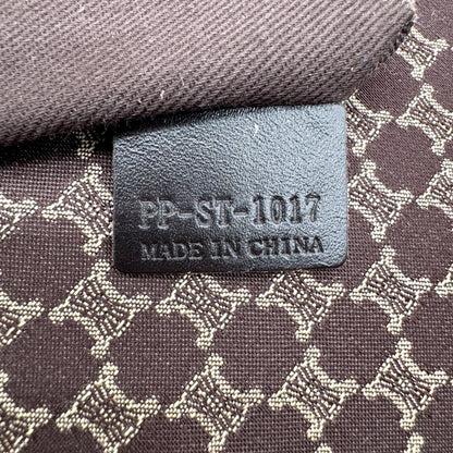 Céline Cabas Toile Jacquard Brun - détail de l'étiquette intérieure