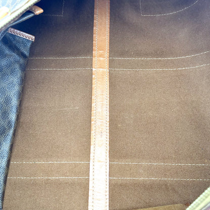 Céline Boston Toile Macadam Brun - intérieur ouvert, doublure textile kaki