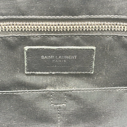Saint Laurent Porte-documents Cuir Façon Croco Noir - détail de l'étiquette intérieure