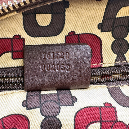 Gucci Bowling Cuir Guccissima Marron - détail de la référence estampée à l'intérieur