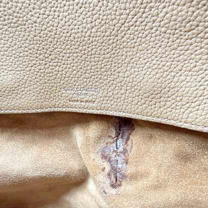 Saint Laurent Sac de Jour cuir grainé beige - estampille intérieure Saint Laurent Paris made in Italy